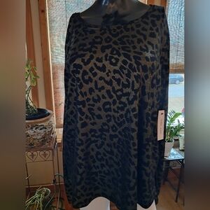 Tribal Black Leopard Print Long Sleeve Top